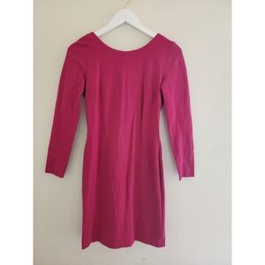Banana Republic Magenta Pink Ponte Knit V-Back Bodycon‎ Workwear Dress 2
